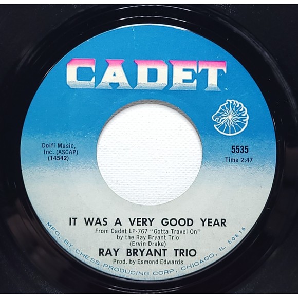 Ray Bryant Trio 45 Gotta Travel On / It Was A Very Good Year on Cadet VG+ Jazz - Picture 2 of 2